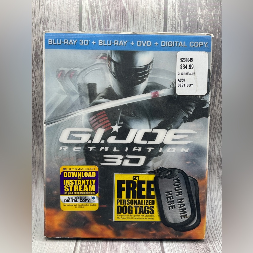 G.I. Joe Retaliation 3D Blu-ray + Blu-ray + DVD W/Lenticular Slipcover BRAND NEW